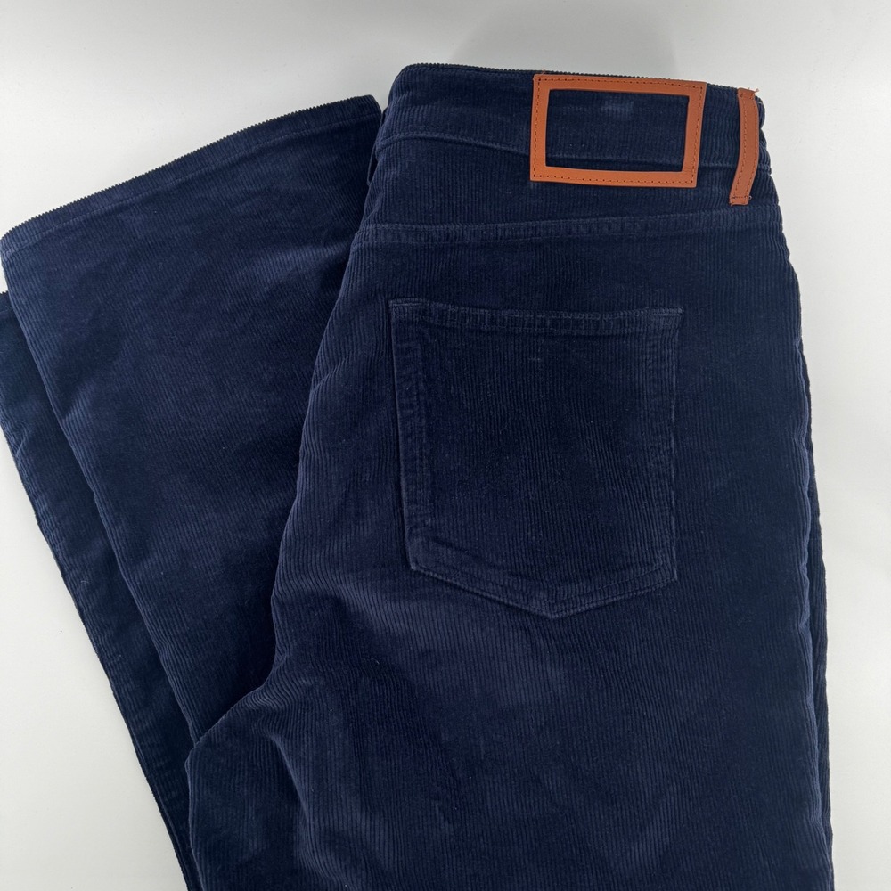La Ligne Jean Corduroy Pants Women 32 Navy Blue Flare Leg Five Pocket